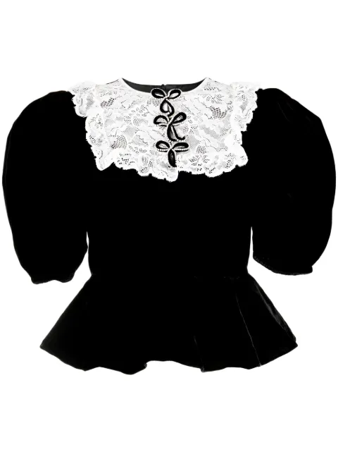 ANOUKI two-tone crystal-embellished blouse