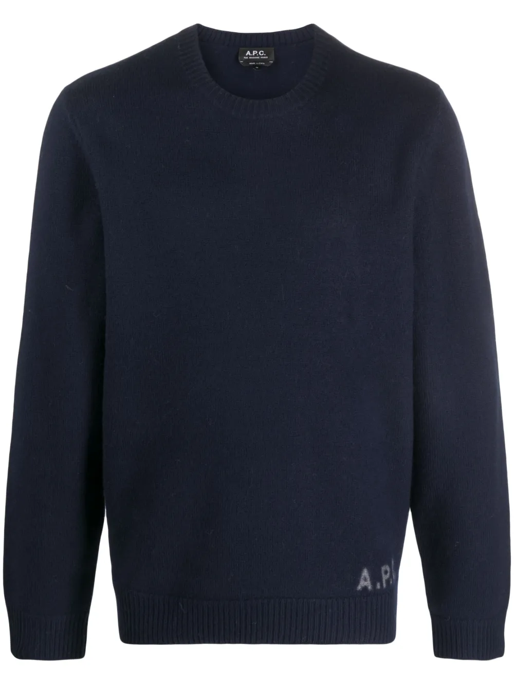 Apc A.p.c. 'edward' Sweater With Logo Inlay In Blue
