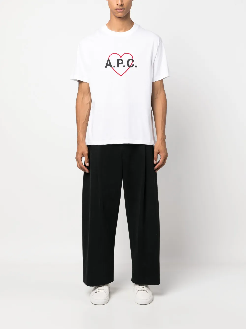 A.P.C. T-shirt met hart logo - Wit