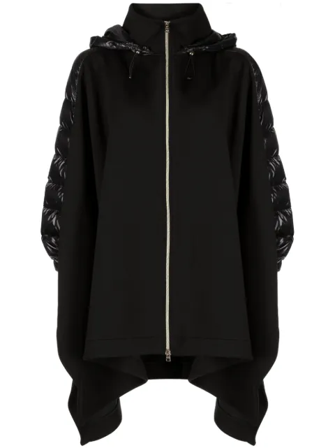 Herno hooded cotton knitted cape
