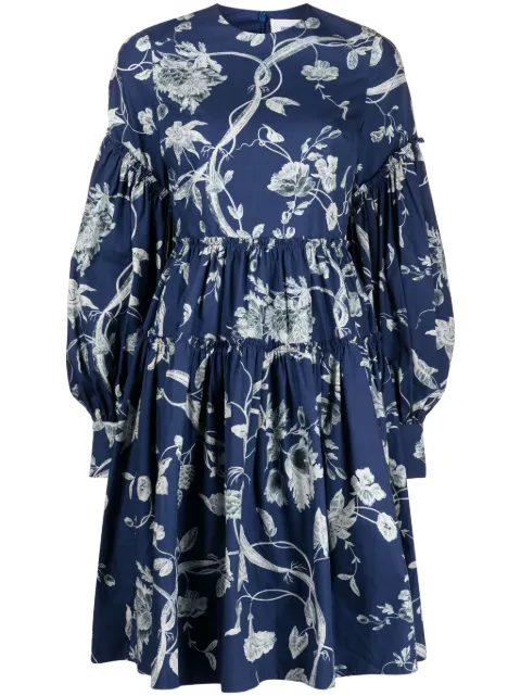 ERDEM floral-print tiered dress