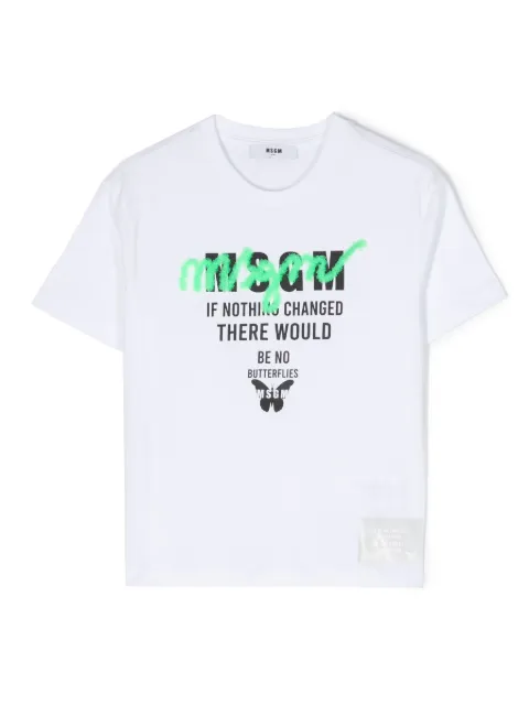 MSGM Kids playera con logo estampado
