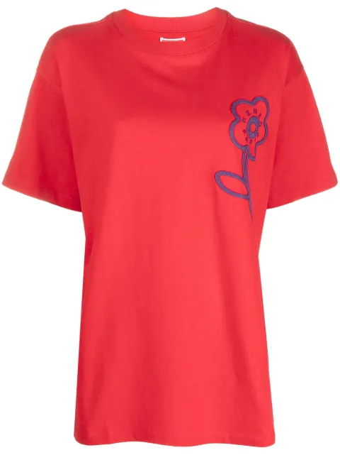 Kenzo floral-embroidered cotton T-shirt Women