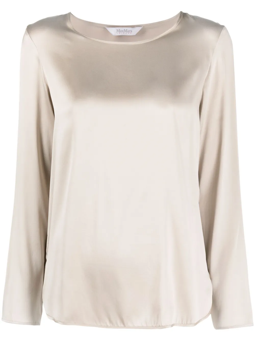 Max Mara Leisure Satijnen blouse Beige