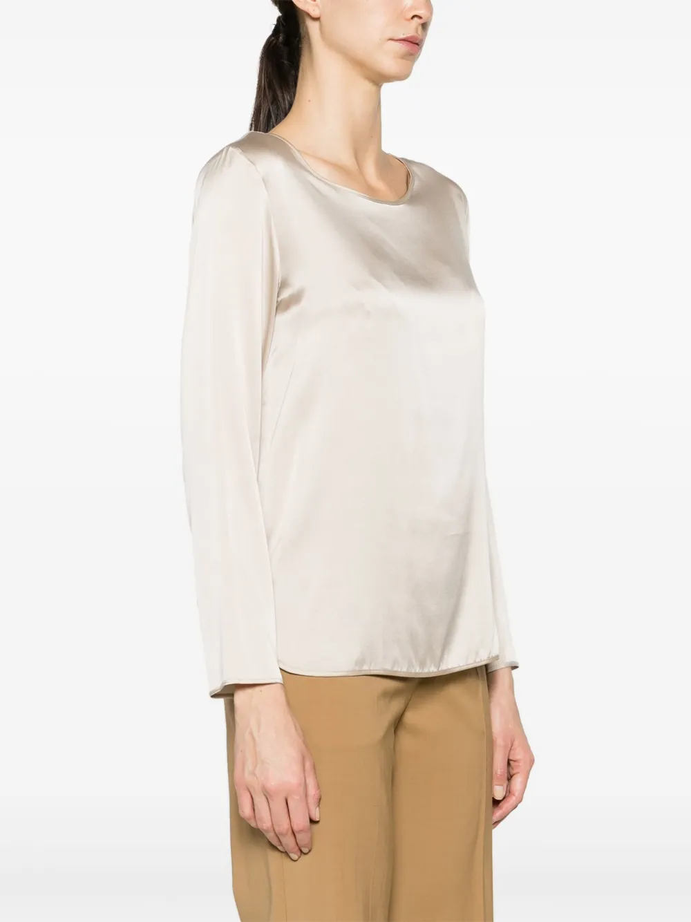 Max Mara Leisure Satijnen blouse Beige