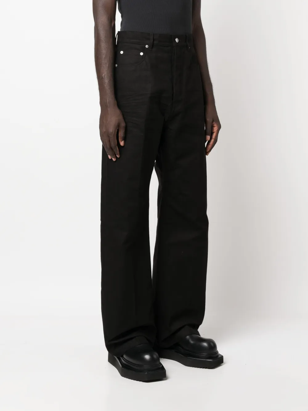 Shop Rick Owens High-waist Flared Trousers In Black