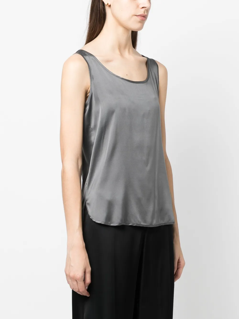 Max Mara Square-neck Sleeveless Top In グレー