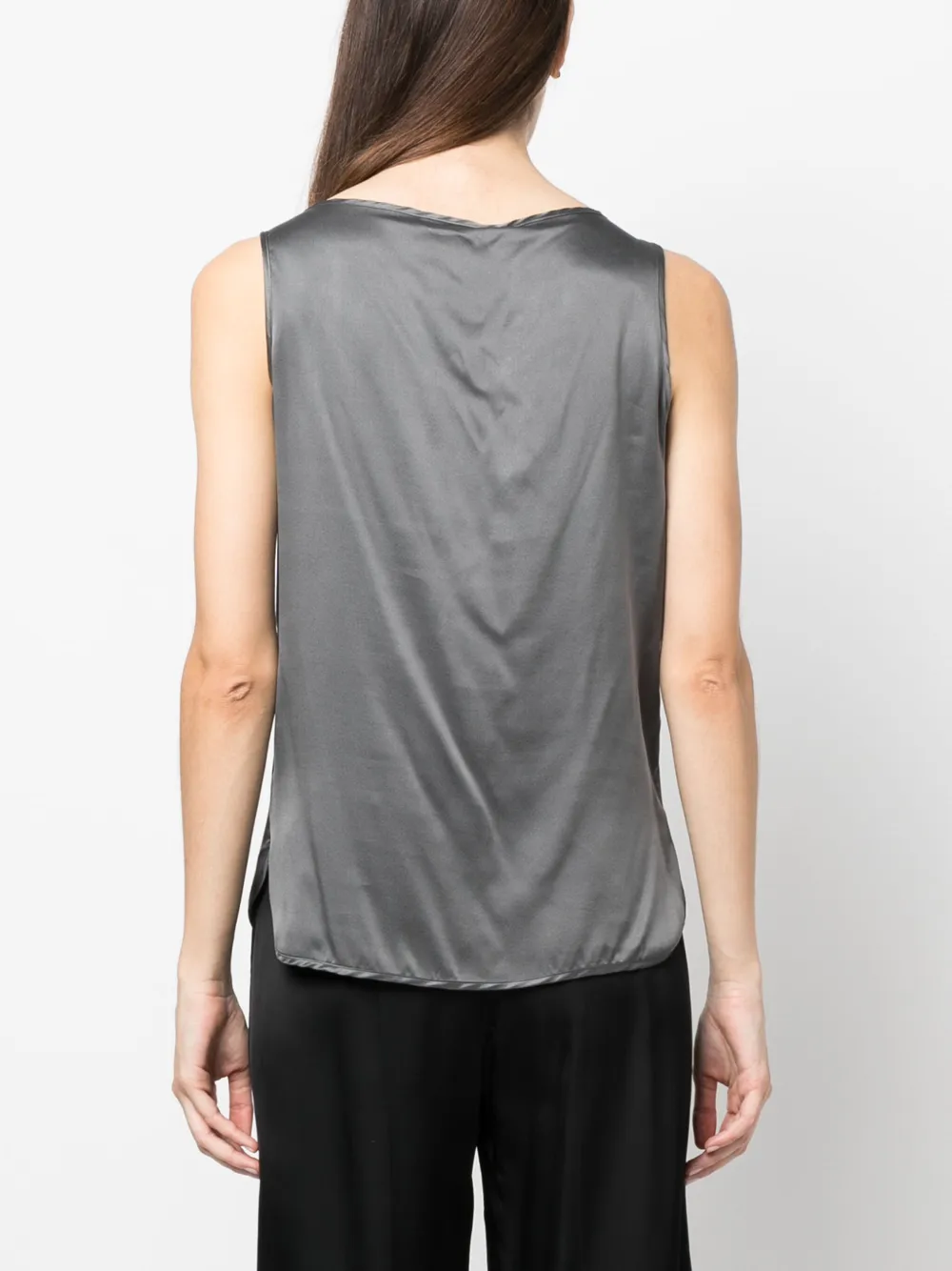 Max Mara Square-neck Sleeveless Top In グレー