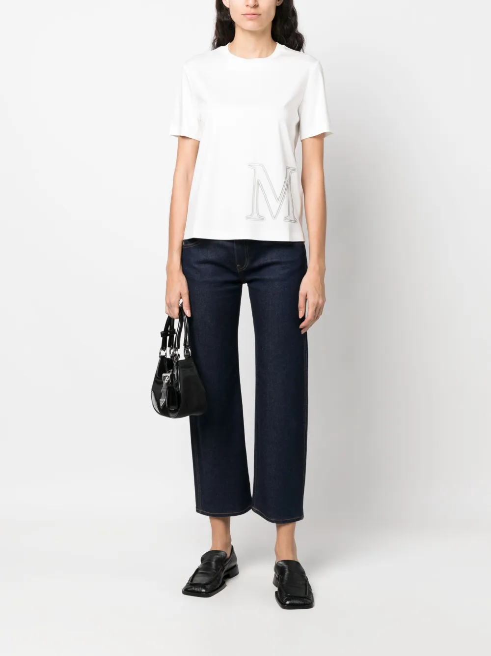 Max Mara Leisure T-shirt met logoprint Wit