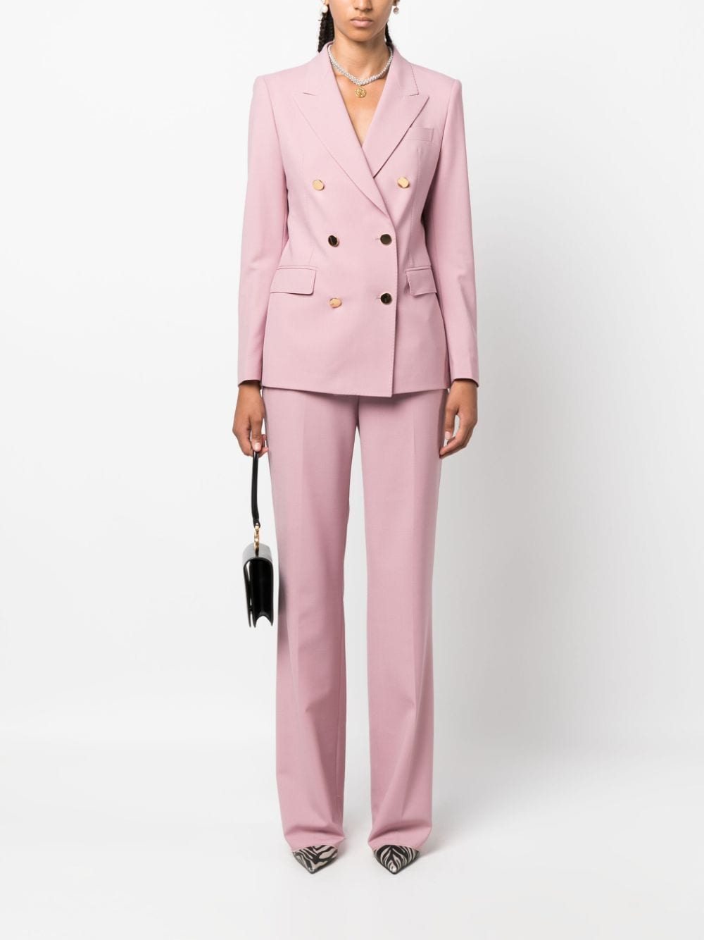 Tagliatore double-breasted palazzo suit - Roze