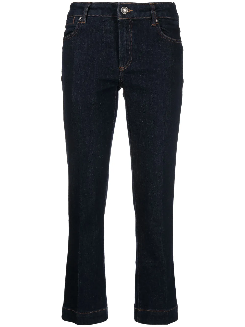 Sportmax Cropped Low-rise Bootcut Jeans In Blue