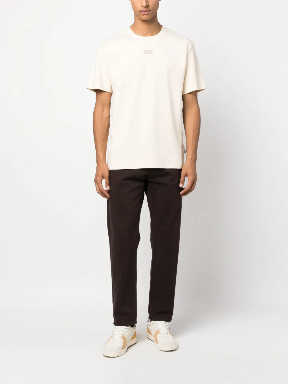 Gcds T-shirt met ronde hals - Beige