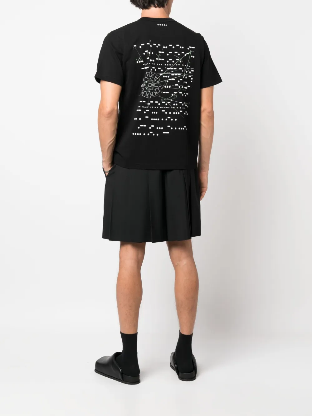 sacai x Interstellar printed T-shirt - Zwart