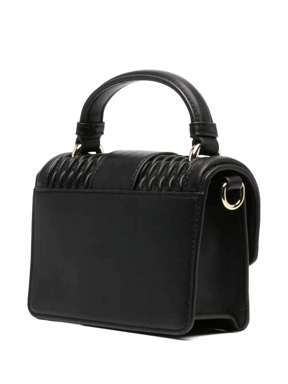 Shop Versace Jeans Couture Baroque-buckle Shoulder Bag In Black