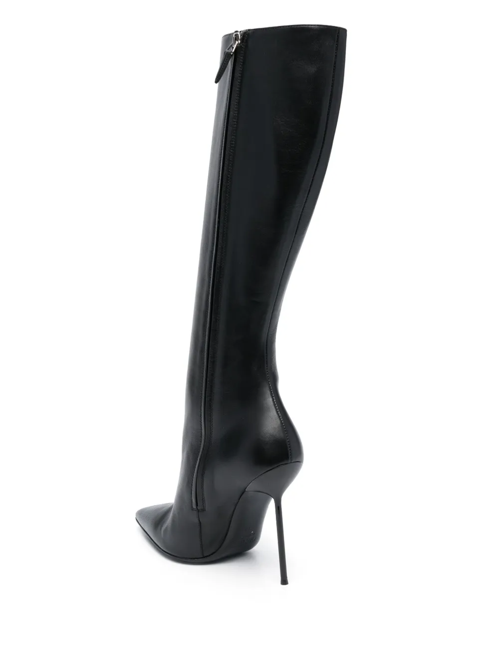 Black leather hot sale stiletto boots