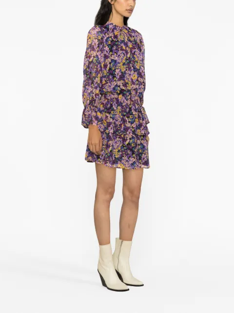 LIU JO floral-print ruffled minidress CF3251T2541 - 2