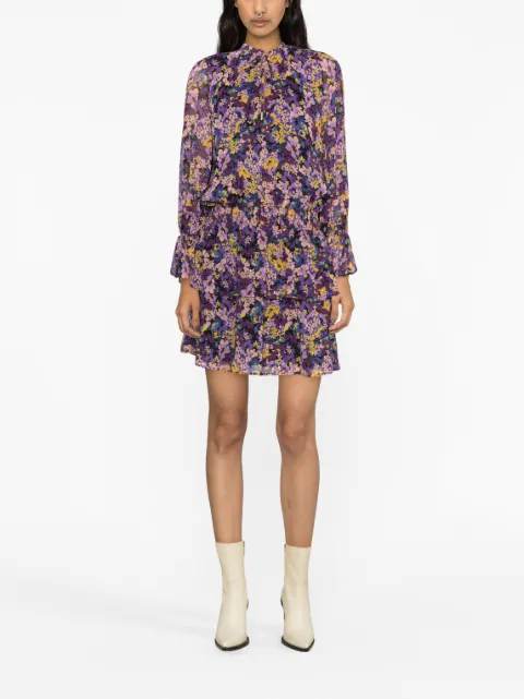 LIU JO floral-print ruffled minidress CF3251T2541 - 1
