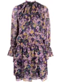 LIU JO floral-print ruffled minidress - Purple