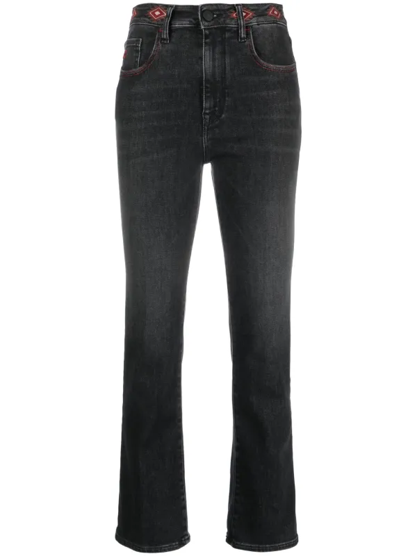 Jacob Coh n Kate Embroidered Cropped Jeans Farfetch