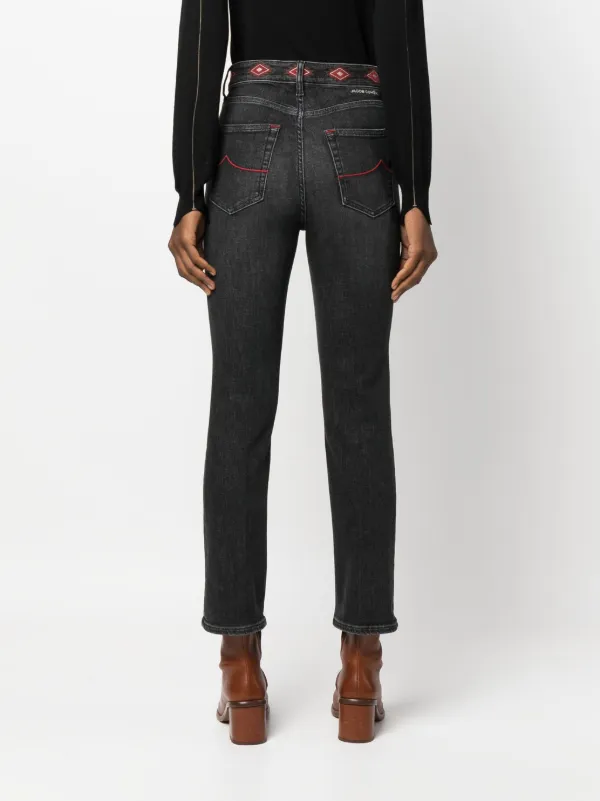Jacob Coh n Kate Embroidered Cropped Jeans Farfetch