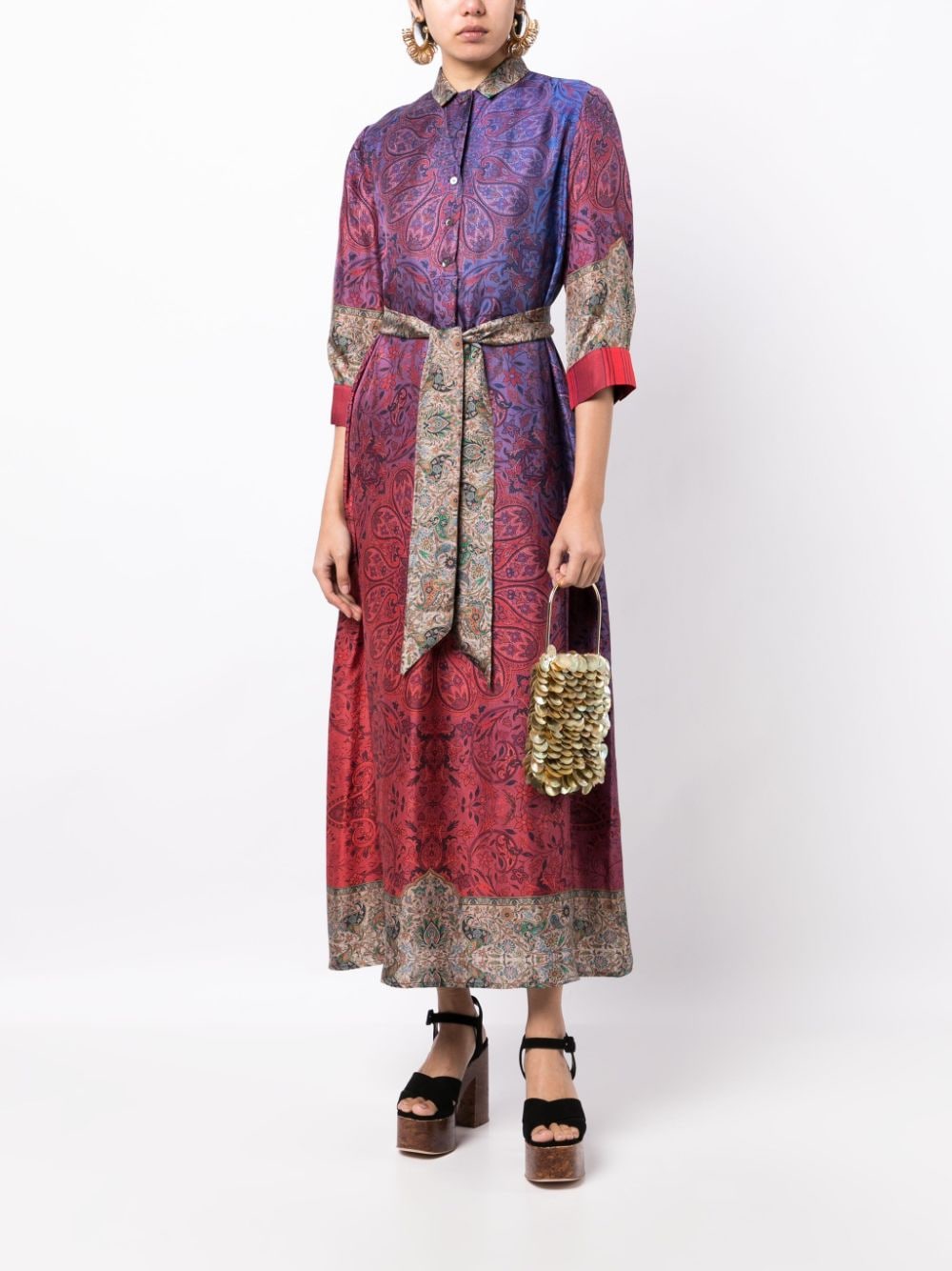 Image 2 of Pierre-Louis Mascia graphic-print silk shirt dress