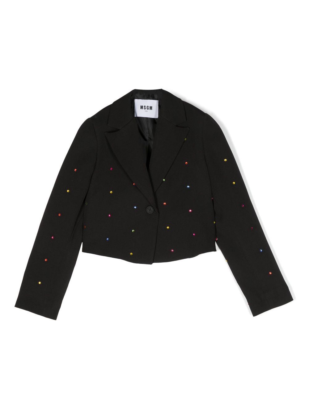 MSGM Kids crystal-embellished notched blazer - Black