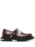 Toga Pulla side-buckle 40mm leather loafers - Red