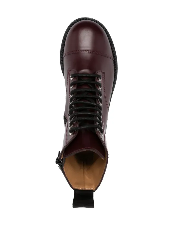 Toga Pulla stud-embellished Leather Boots | Red | FARFETCH