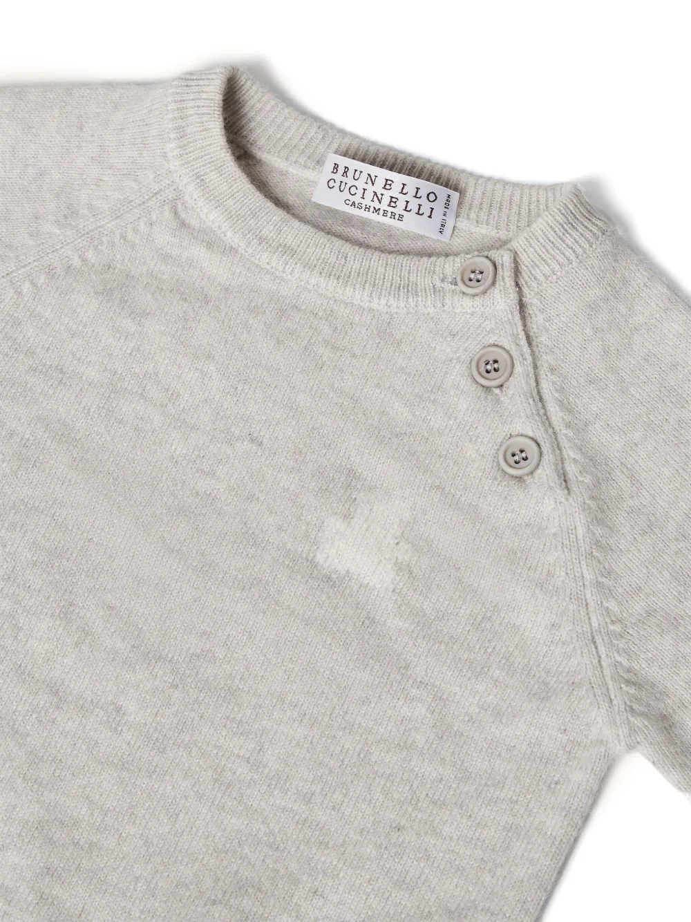  Brunello Cucinelli Kids Bear-motif Cashmere Jumper - Grey 