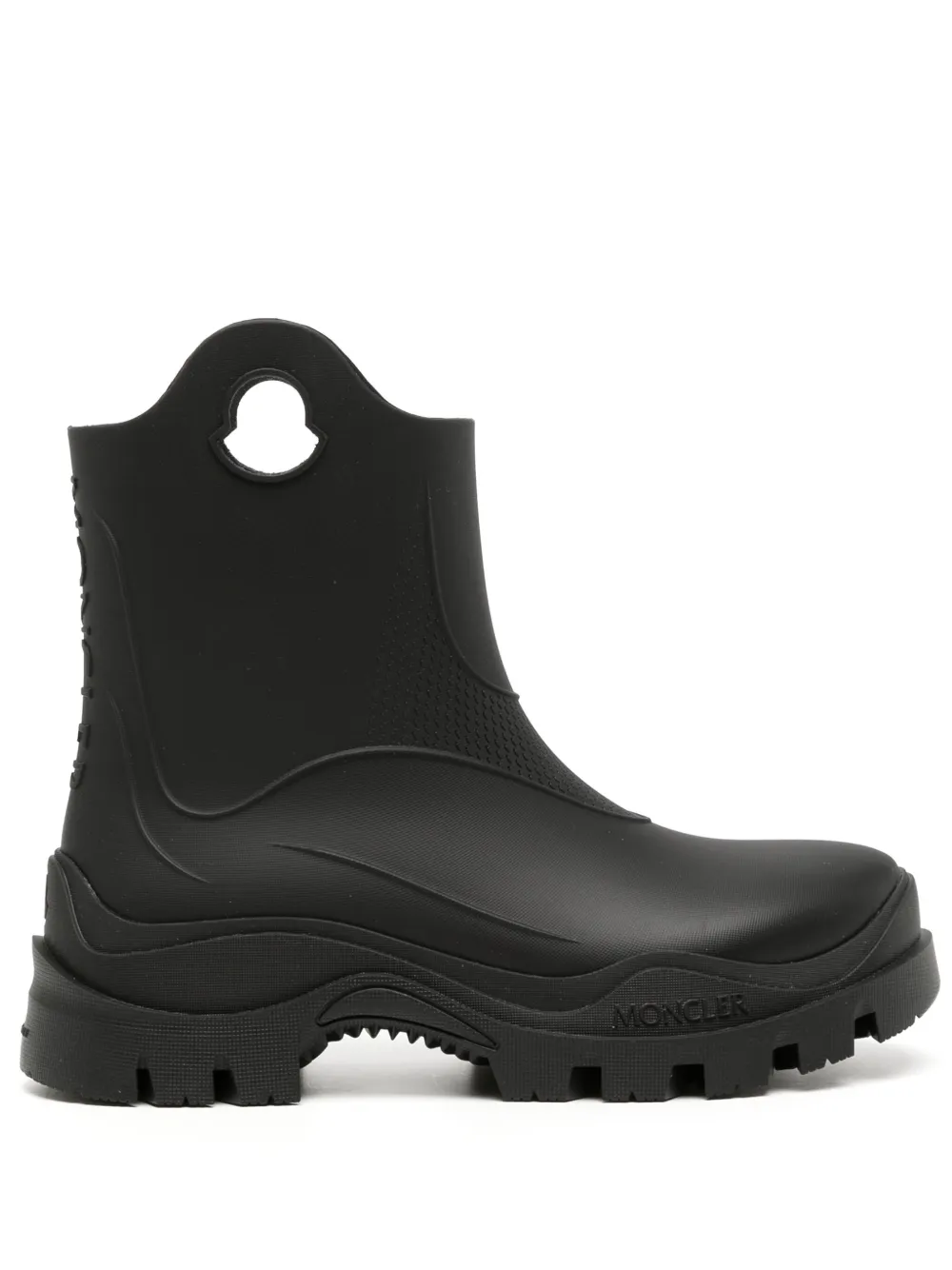 Moncler Ankle-height Boots With Textured Grip And Rugged Sole In Schwarz