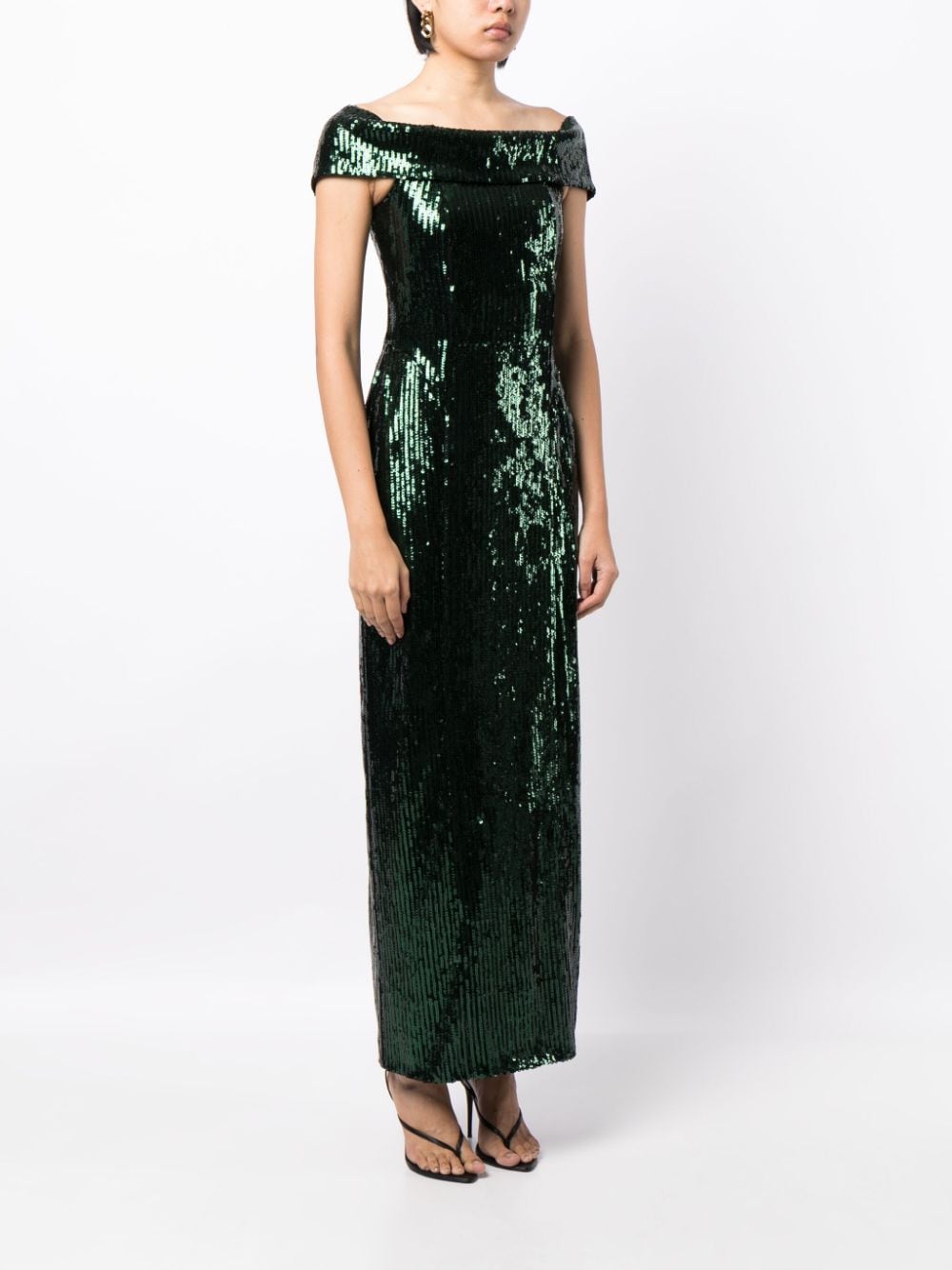 Shop Galvan Glencoe Sequin-embellished Dress In 绿色