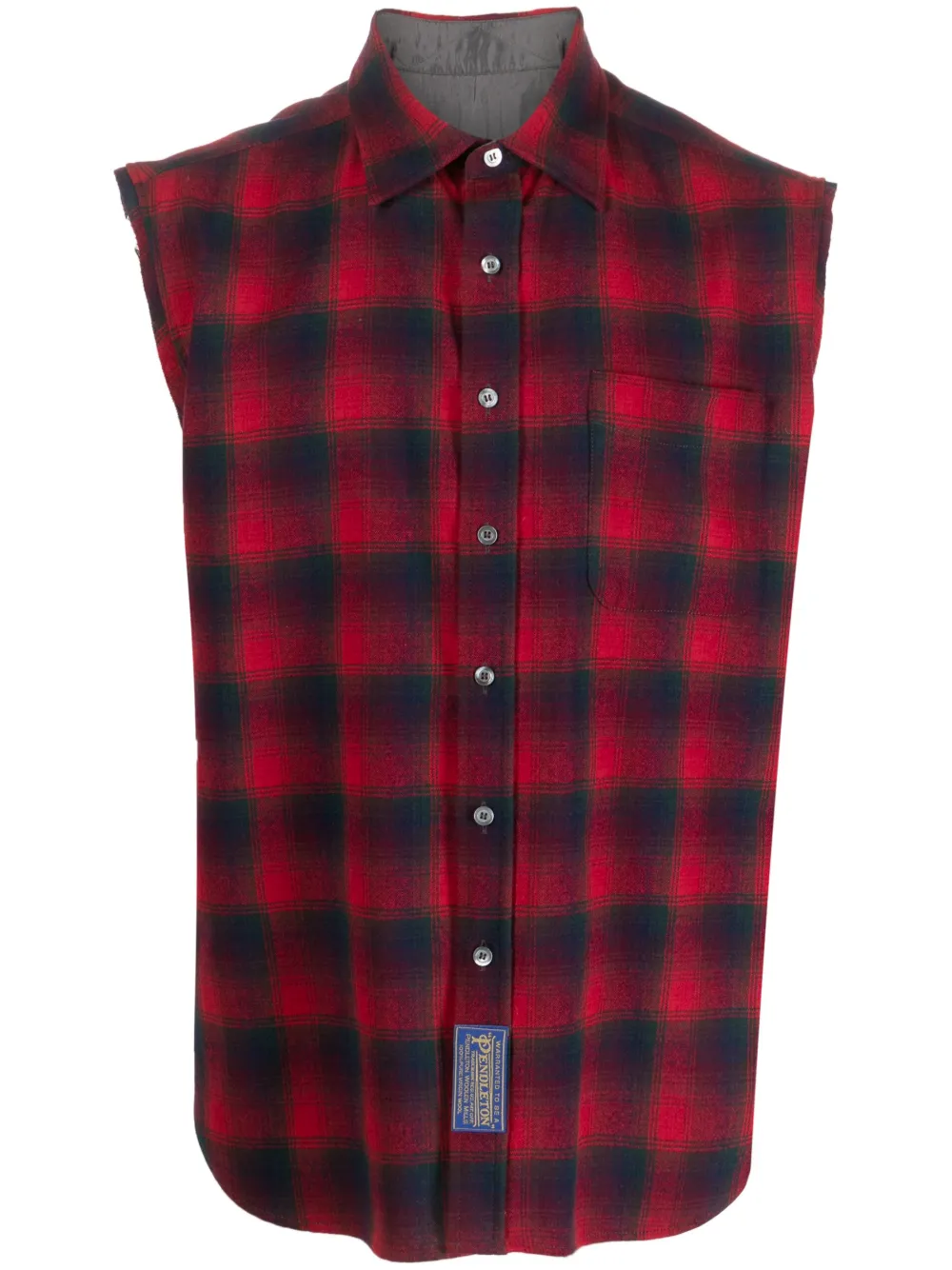 Shop Maison Margiela X Pendleton Checked Sleeveless Shirt In Red