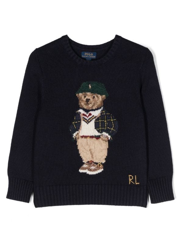 Ralph Lauren Kids Teddy Bear Motif Knitted Jumper - Farfetch