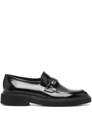 Casadei Spazzolato Leather Loafers Farfetch