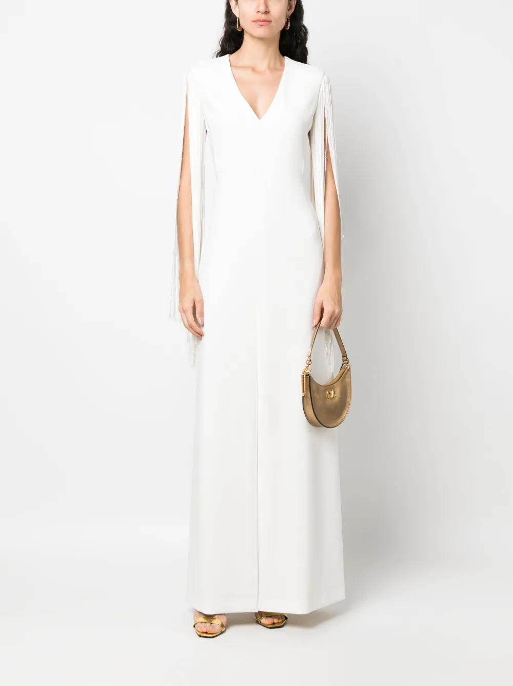 Max Mara Jurk met V-hals Wit
