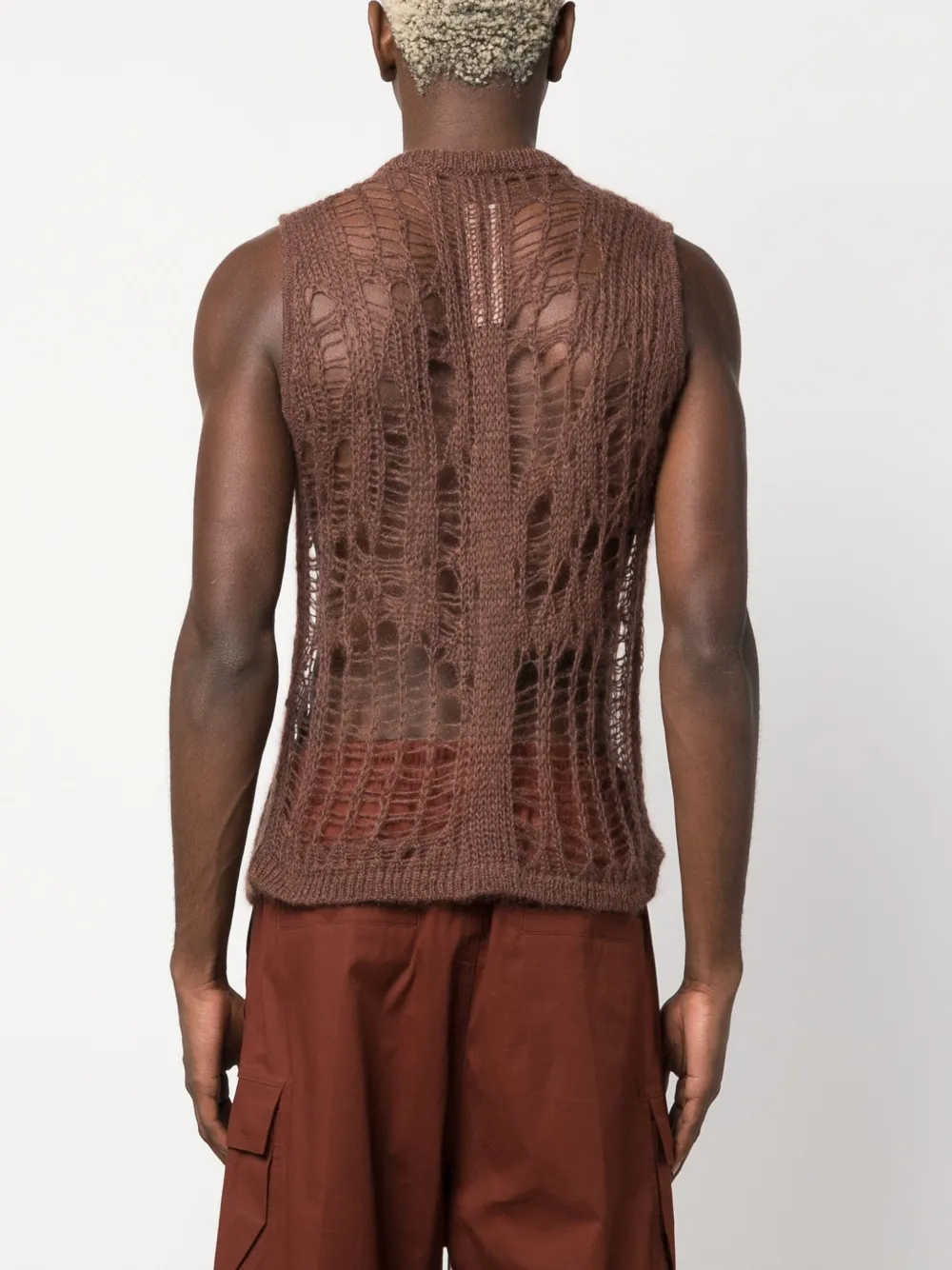 Rick Owens Opengebreide tanktop Bruin