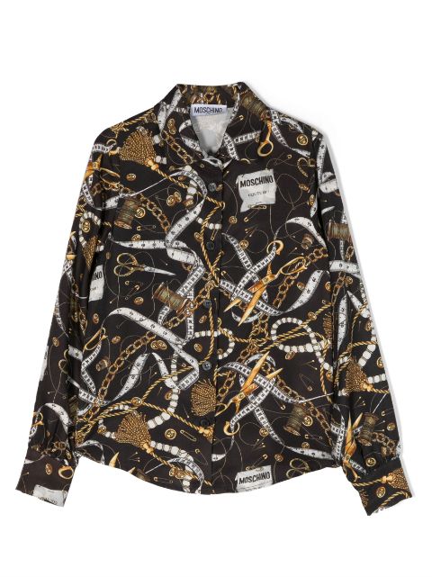 Moschino Kids graphic-print long-sleeve shirt