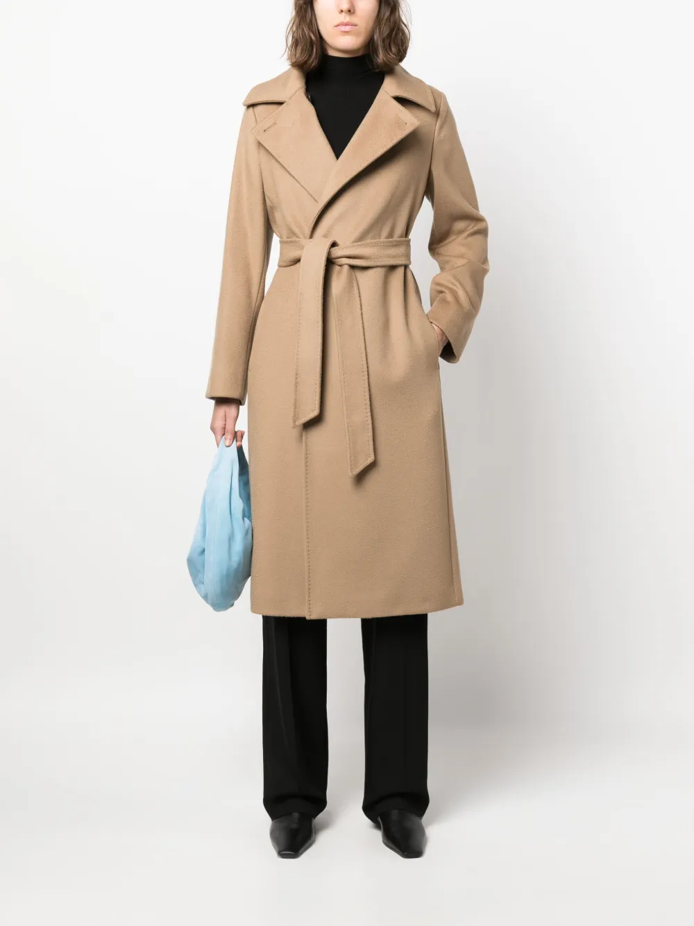 'S Max Mara tie-waist virgin wool coat - Beige