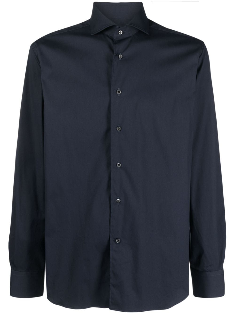 Corneliani Cutaway Collar Long-sleeve Shirt In Blue