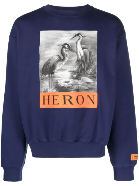 Heron Print Pattern Men Long Robe