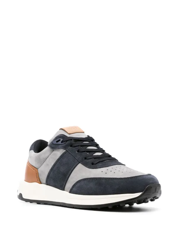 Tod's Panelled Suede low-top Sneakers | Blue | FARFETCH TW