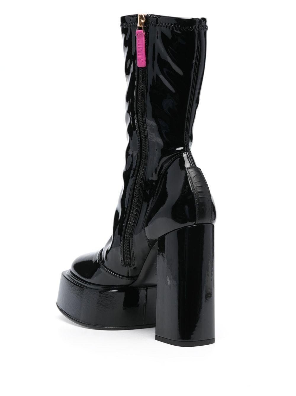 Shop 3juin Mila 140mm Platform Leather Boots In Black
