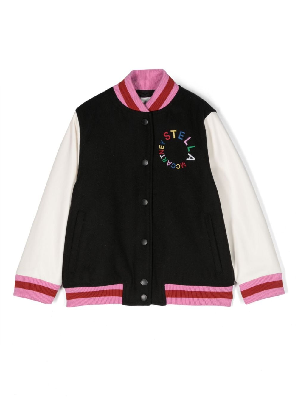 stella mccartney kids veste bomber à logo brodé - noir