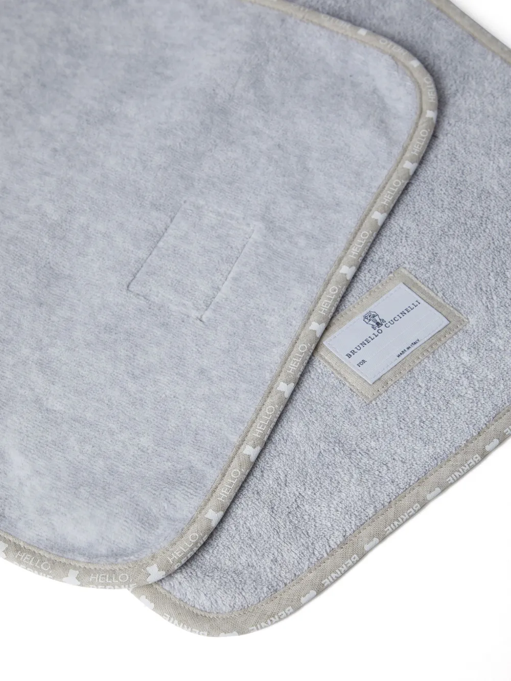 Shop Brunello Cucinelli Logo-patch Cotton Blanket In Grey