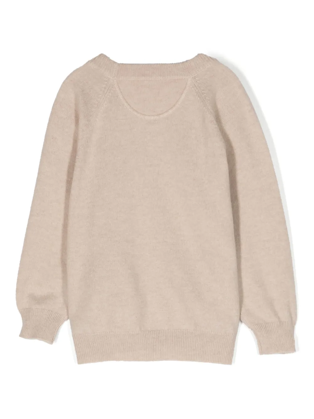 Brunello Cucinelli Kids Trui met logo-jacquard Beige