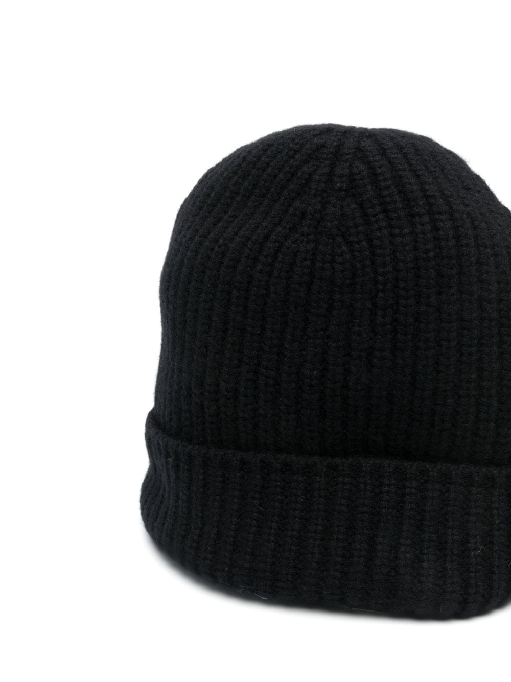 Lardini ribbed-knit turn-up brim beanie - Zwart