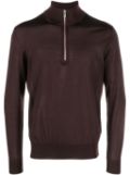 Zegna zip-up wool jumper - Brown