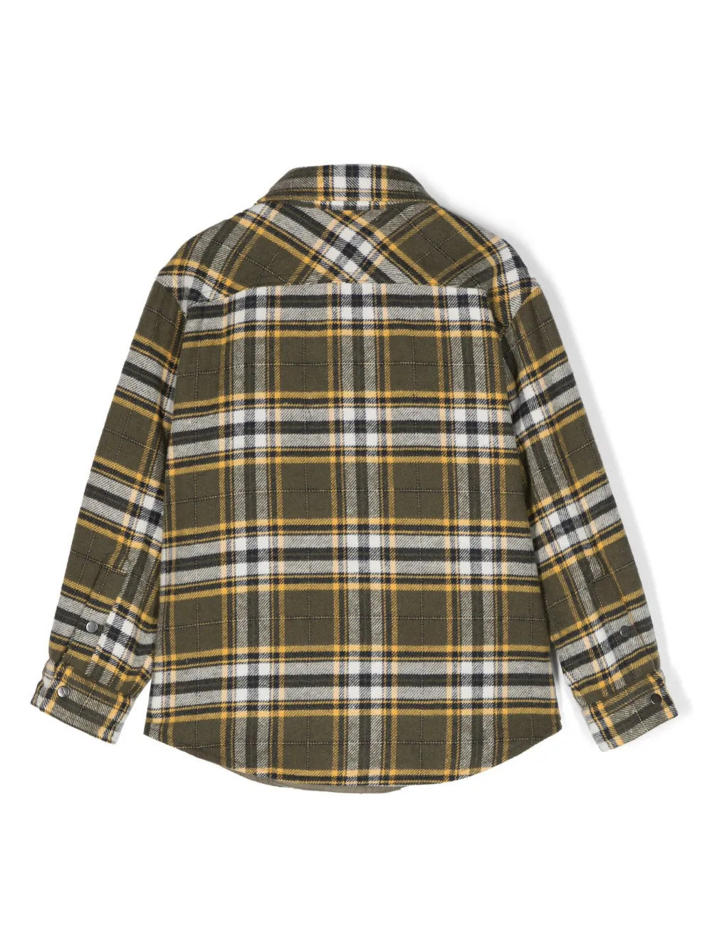 Aspesi Kids checkered buttoned shirt jacket - Groen