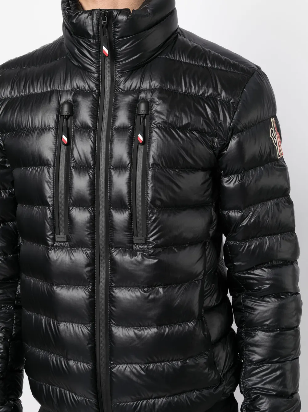 Shop Moncler Hers Logo-patch Quilted Jacket In Black