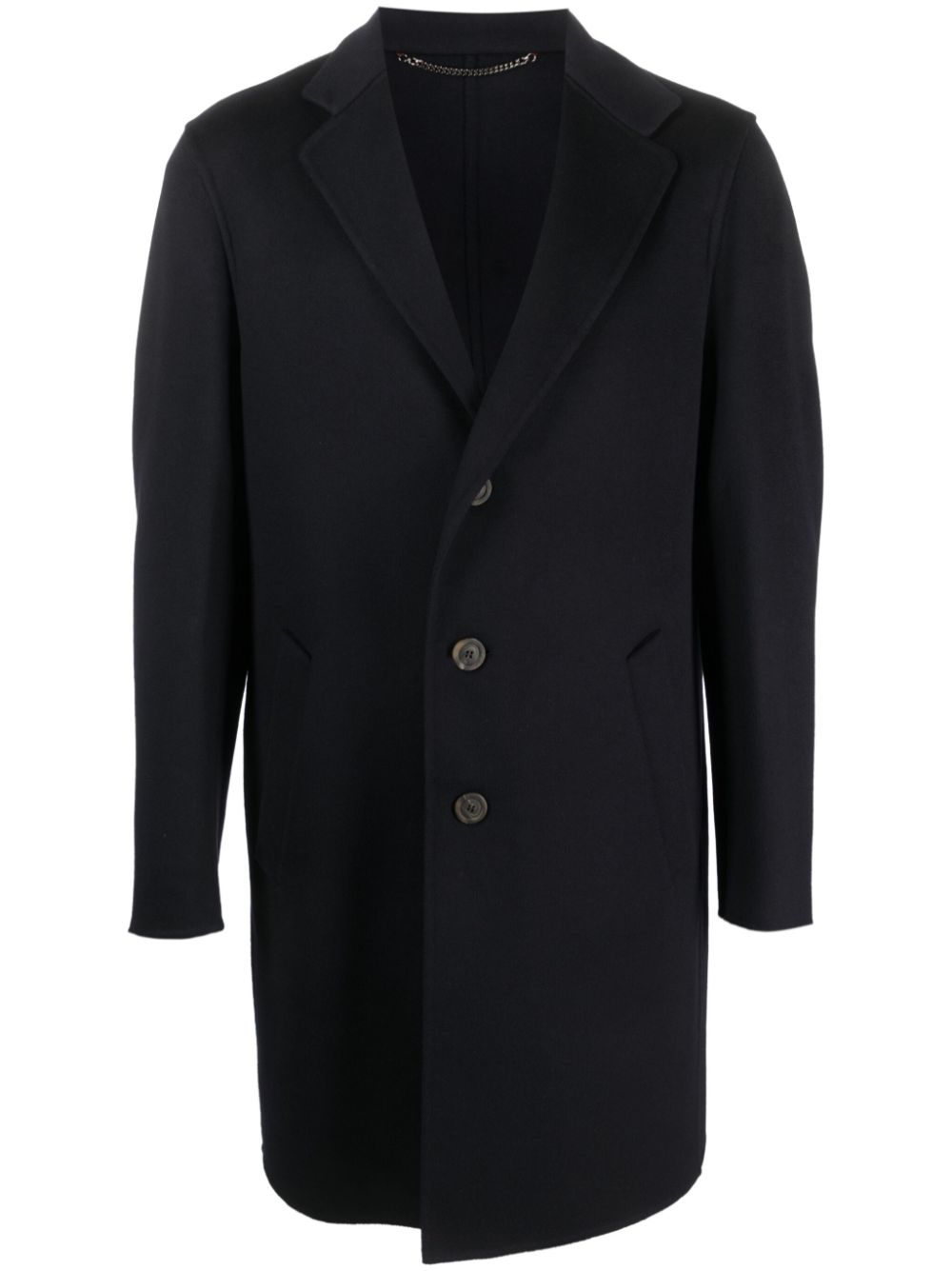 Canali single-breasted notched-lapels coat - Blue